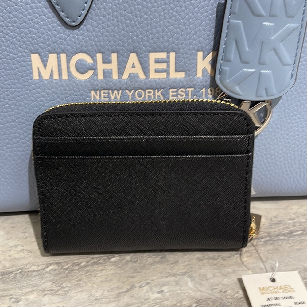 Michael Kors Jet Set Travel Medium Zip Around Card Case 
Color: Black
NWT - Picture 5 of 16